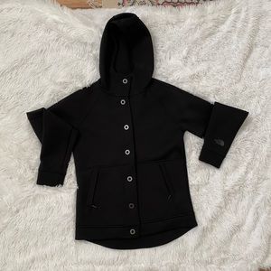 North Face snap button thermal hoodie -women’s small black